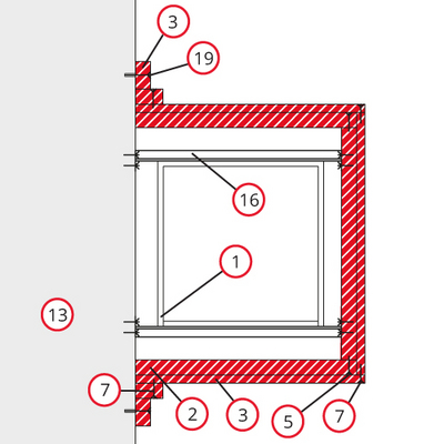 Detail 16 - Lüftungsleitungen / Stahlblechkanalbekleidung