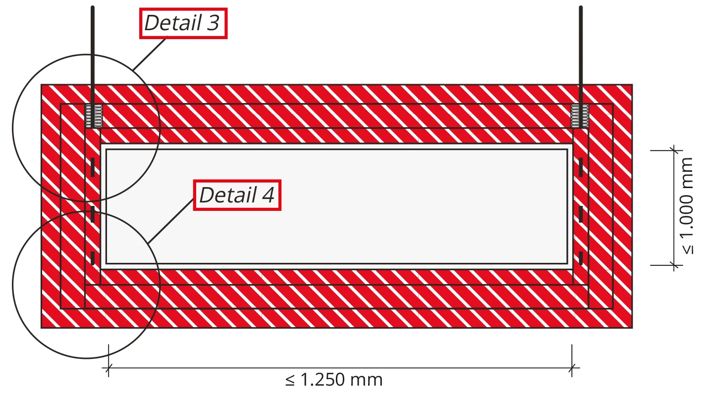 Kanalquerschnitt - Lüftungsleitungen / Stahlblechkanalbekleidung