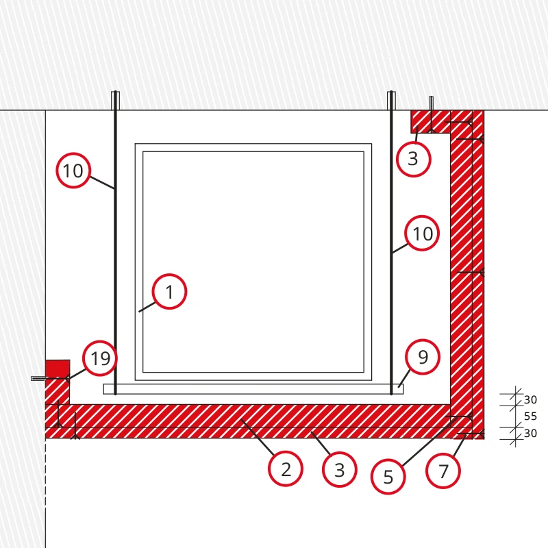 Detail 14 - Lüftungsleitungen / Stahlblechkanalbekleidung