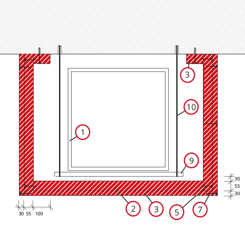 Detail 15 - Lüftungsleitungen / Stahlblechkanalbekleidung